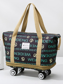 Universal Wheel Backpack and Travel Bag 2024 New Model Handbag Gym Bag Student Dormitory Trendy Luggage Bag