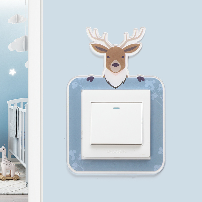 Switch patch protective sleeve Nordic animal acrylic wall patch decorative bedroom living room home minimalist modern socket sticker-Taobao