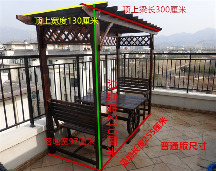 Nhà máy trực tiếp nho giá chống ăn mòn nhà gỗ gazebo gỗ rắn hoa đứng đồ gỗ ngoài trời vườn bảng và ghế vườn leo nho