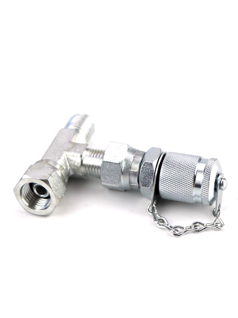 Excavator breaker hammer oil pipe joint three-way English G1/4 3/8 2 points 3 points D type pilot pressure adapter
