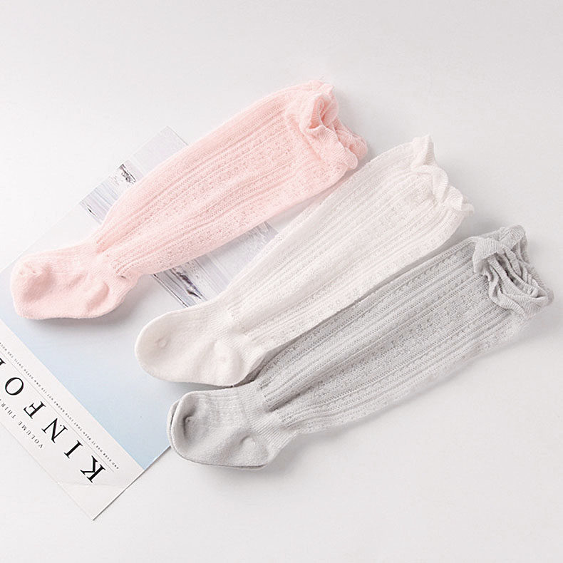 Baby stockings spring and autumn cotton mesh hollow knee socks 0 - 3 years old boy and girl baby anti - mosquito leg socks
