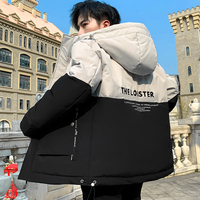 Cotton-padded men's winter coat plus velvet padded cotton-padded jacket 2021 new autumn and winter tide brand down cotton-padded jacket winter clothing