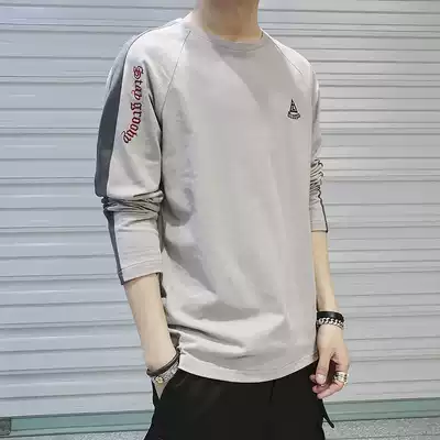 Autumn long-sleeved T-shirt men's Korean version of the trend handsome casual cotton top clothes men's bottoming shirt spring and autumn sweater