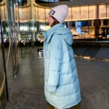 Пуховик с пухом, куртка, оверсайз, набивка пером, 2025 года