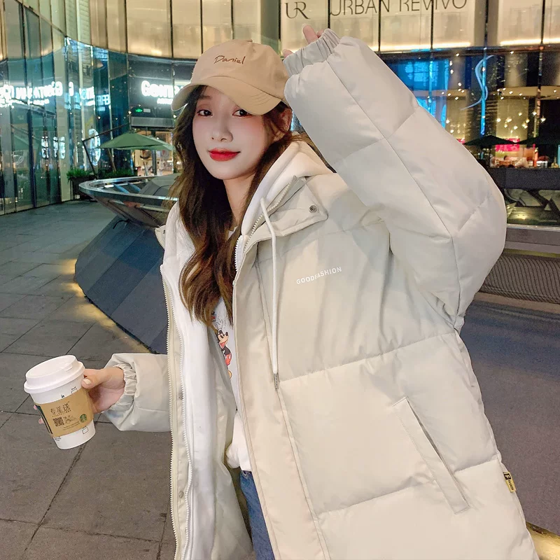 Короткий пуховик женский, oversize корейский стиль, демисезонный стёганый