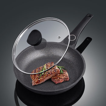 Maifan Stone Flat-Bottomed Frying Pan, Pancake Pan, Egg Frying Pan, Suitable for Induction Cookers and Gas Stoves, Non-Stick Pan for Frying Steak, Small Size