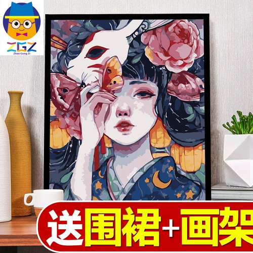 赵公子 DIY Цифровой цвет масла живопись цветочный банкет девушка ручной