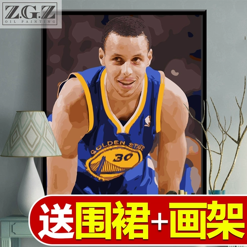Цифровая живопись маслом DIY Гостиная Персонаж баскетбол звезда NBA Цифровое цветовое цвет