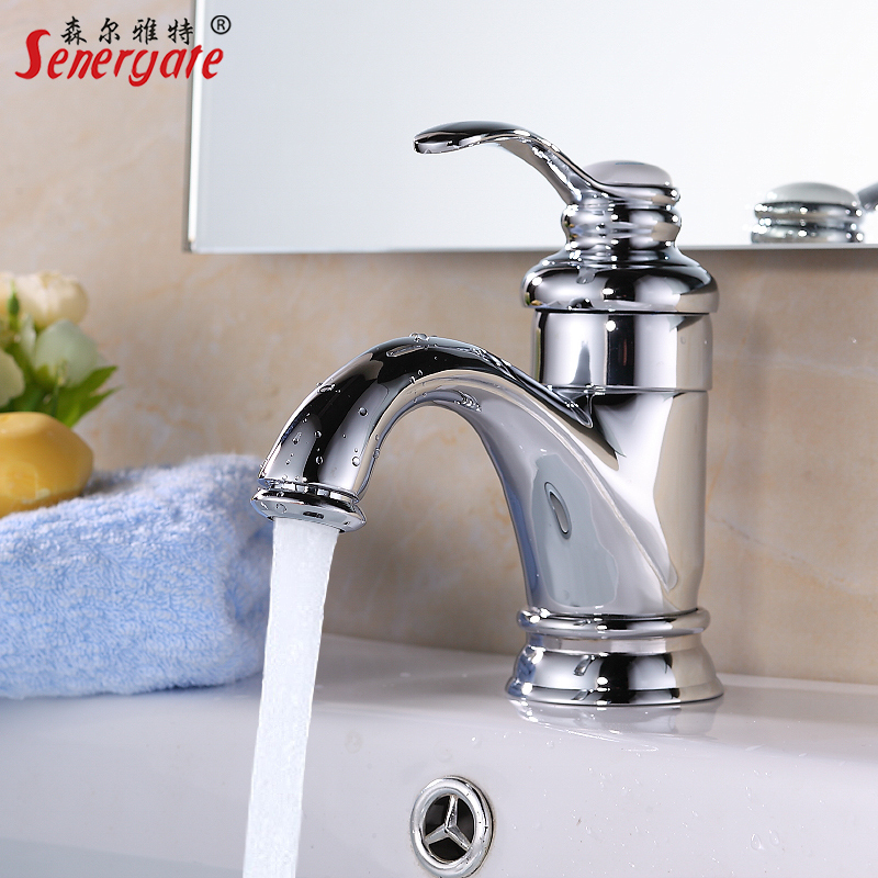 European-Style Antique Washbasin Faucet, Hot and Cold Water, All-Copper Bathroom Sink Faucet, Vintage Faucet