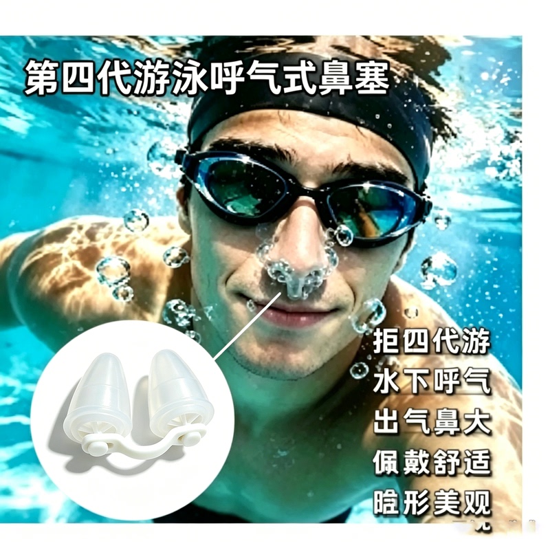 Swimming One-Way Valve Nasal Plug, Breathable and Waterproof in Water, Nasal Plug for Adults, Training and Performance, Single Valve Nasal Plug for Breathing