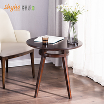 Xi He furniture all solid wood balcony table side table side several American round table corner few living room sofa side cabinet bedroom bedside table