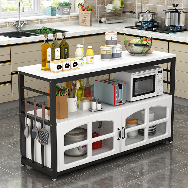 Kitchen floor rack with cabinet home multi-layer microwave oven fruit and vegetable storage vegetable shelf dedicated