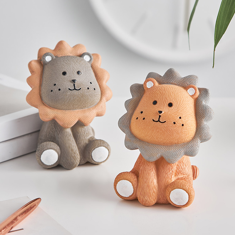 Nordic Creative Home Decoration Pint Small Lion Swing Piece Tabletop TV Cabinet Children's Room Resin Furnishing Cute Presents