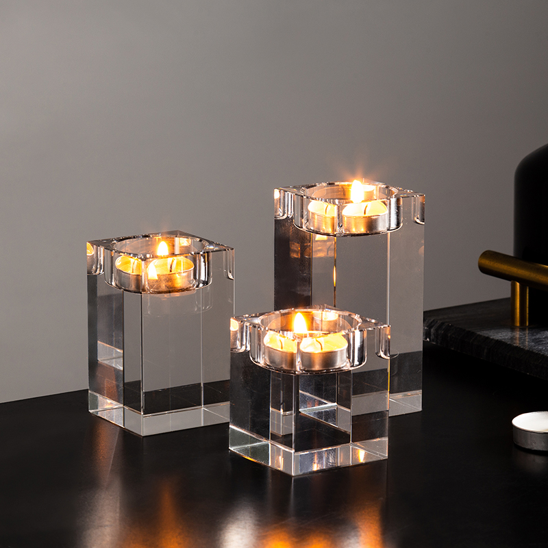 Light Extravagant Glass Crystal Candle Holder Superior Swing Piece Candle Light Dinner Prop Romantic flirted candle holder Tootto table-Taobao