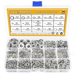 700Pcs Boxed M2-M10 Specification 304 Stainless Steel Flat Washers and Locking Washers Spring Washer Combination Set