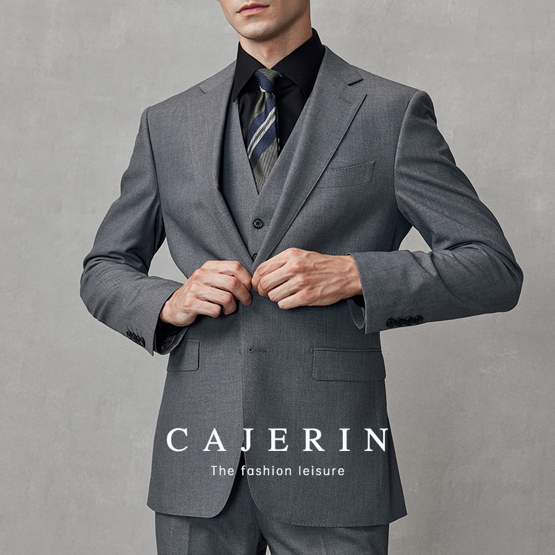Wool Suit Men's Suit Wedding Dress Formal Fit Business Casual Men's High-End British Suit Three-Piece Suit