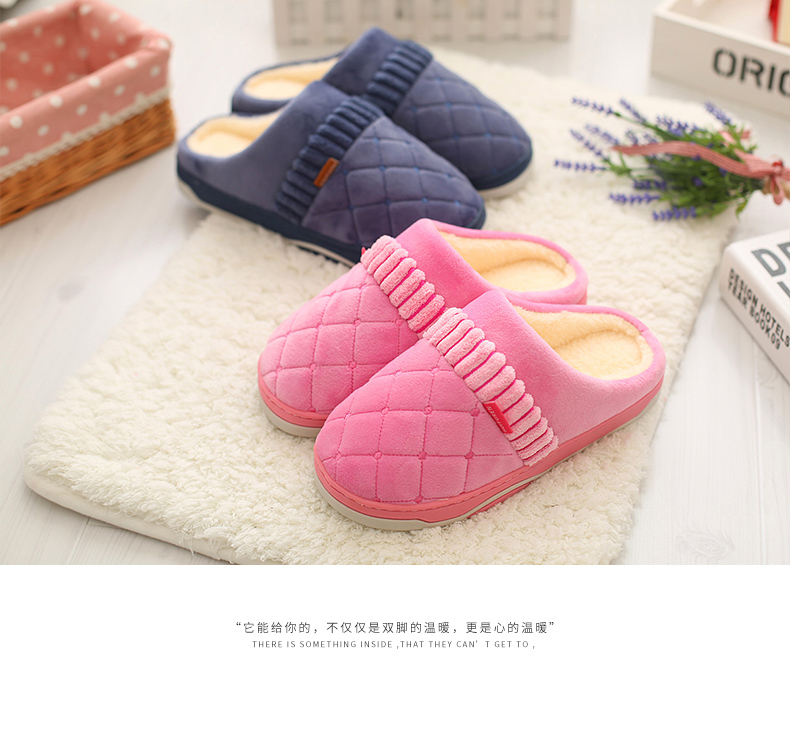 Dép cotton mùa đông nhà đôi vợ chồng mẫu đôi chống trượt mềm mại đáy cá tính trong nhà dày cộng với giày ấm mịn dép đi trong nhà vệ sinh