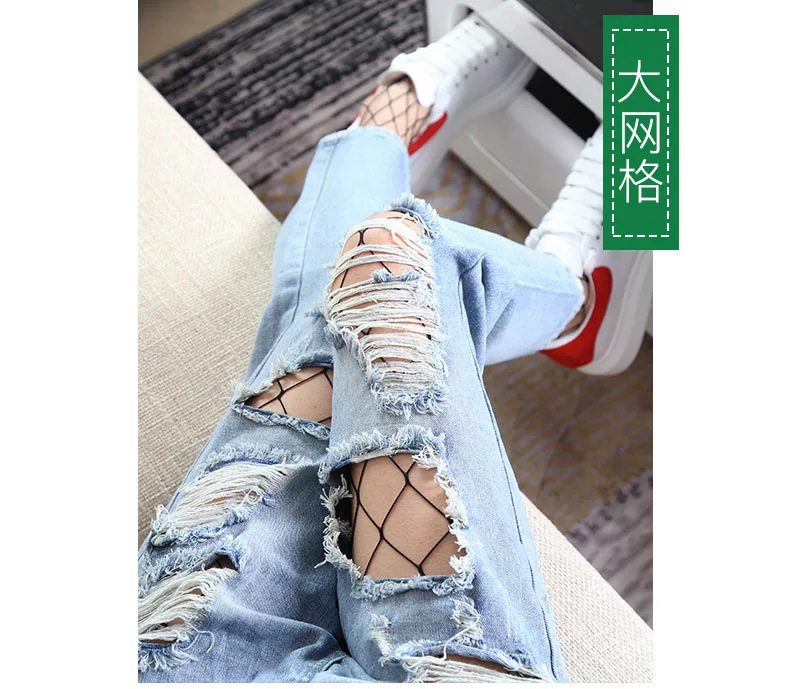 Nam cực tất lưới cá nam cực quần lót tất vớ phụ nữ sexy dễ thương Hàn Quốc vớ lưới cá đại học phong cách - Xà cạp