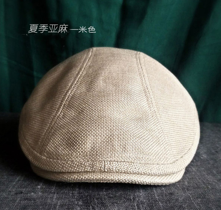 Hat female British peaked cap men and women big head cap spring and summer outdoor linen sunscreen cap literary youth cap forward cap