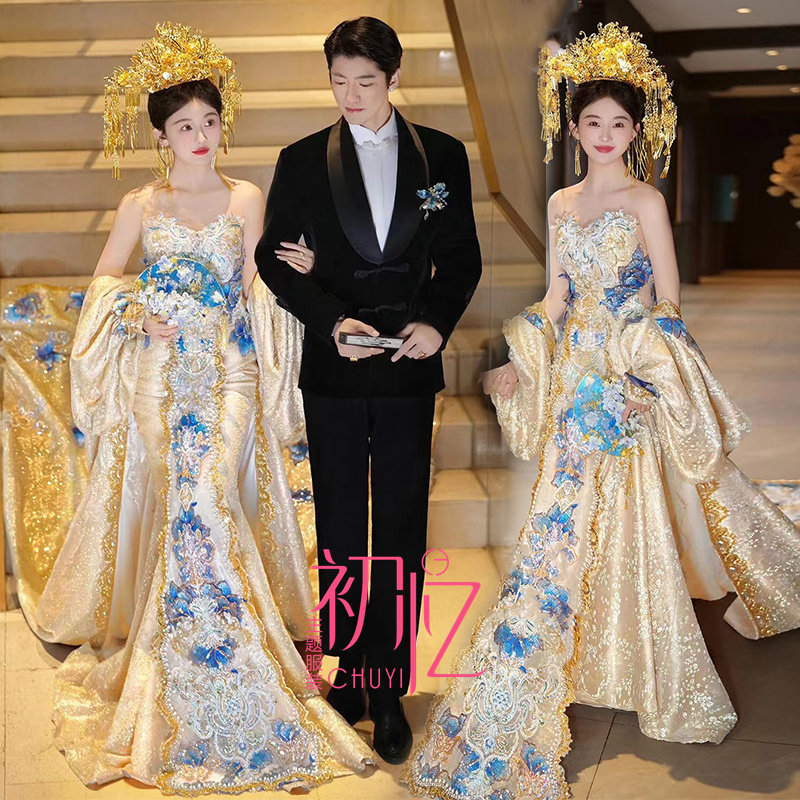 princess polly baby blue dress Chinese Wedding Dress | Custom Blue Cheongsam (qipao) | Modern Silk Chinese  Dress| Qipao Dress Tea Ceremony | Traditional Bridal Dress