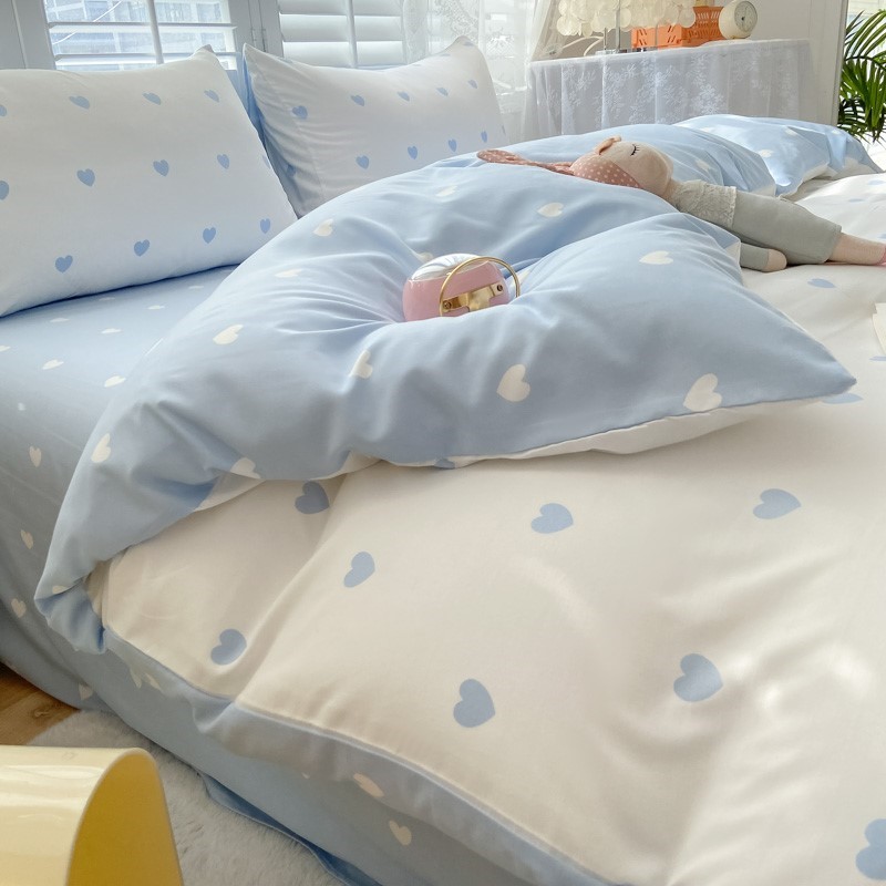 Cream wind ins washed cotton four-piece set four seasons universal student single bed single quilt cover dormitory bed three-piece set 4