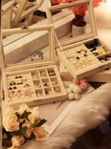 Finishing box lock necklace safe home jewelry with earrings gold earrings home storage treasure box jewelry box