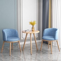 One table and two chairs Net red home balcony small coffee table round table bedroom simple Nordic light luxury style two chairs combination