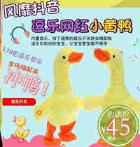 Douyin with silly carving electric walking duck neck duck small yellow duck sand sculpture toy will be called Singing Net Red