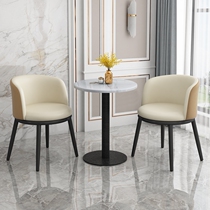 One table and two chairs Net red home balcony small coffee table round table bedroom simple Nordic light luxury style two chairs combination