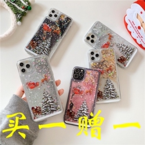 Christmas phone case iphone1213promax new transparent quicksand Christmas style phone case