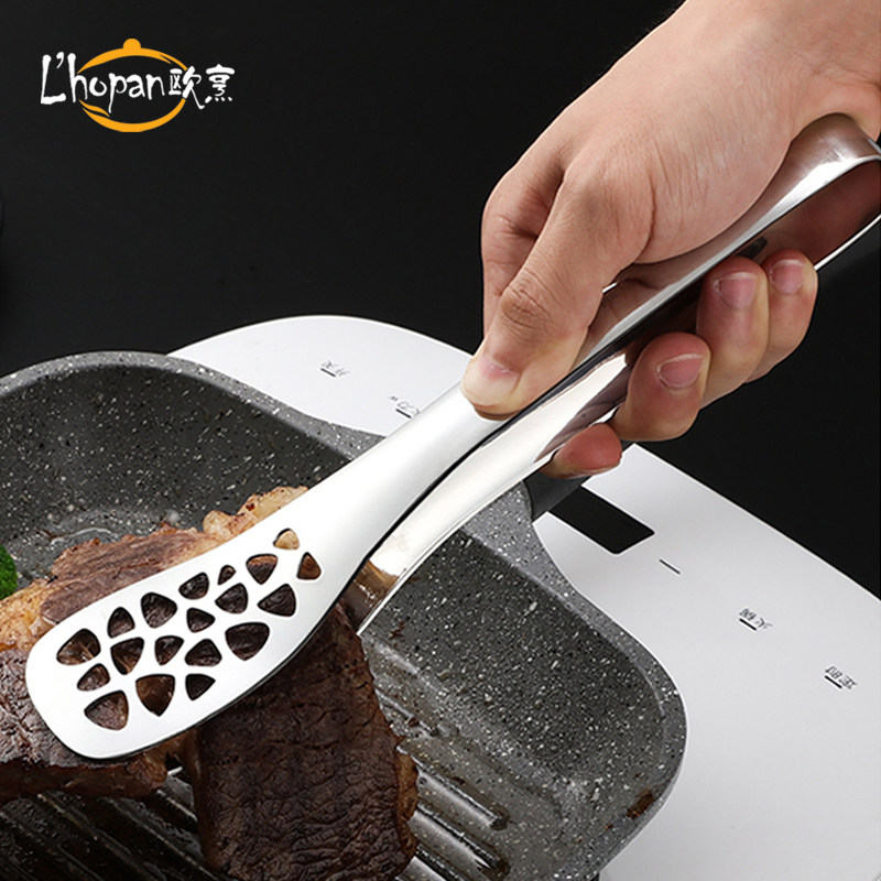 EU COOKING 304 STAINLESS STEEL FOOD CLIP STEAK WITH THICKENED BARBECUE GRILL CLIP HOME STEAMED BUNS BREAD FOOD CLIP