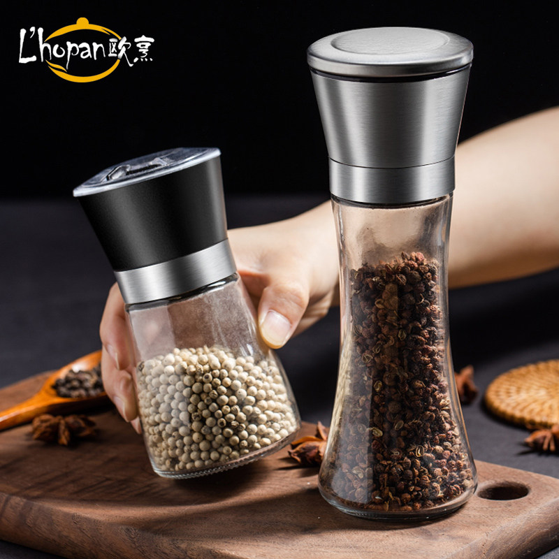 O Cooking Stainless Steel Pepper Grinding Machine Home Mill Prickly Pepper Pepper Powder God Instrumental Black Pepper Grain Manual Grinding Bottle