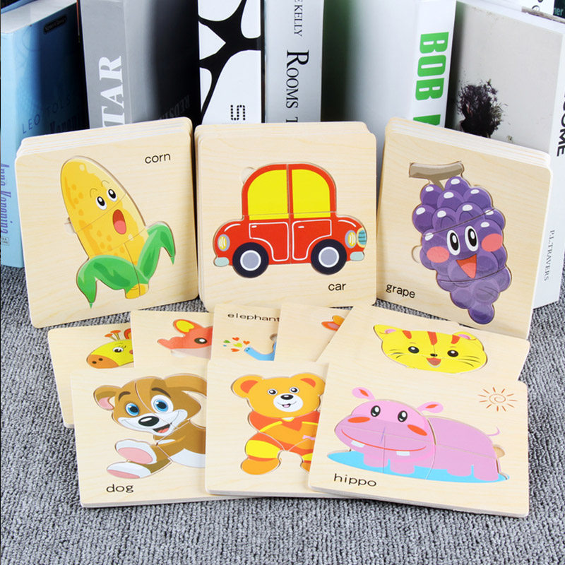 Pintu puzzle puzzle children woody 2-3-6-year-old simple kindergarten girl 3d stereomentally boy baby