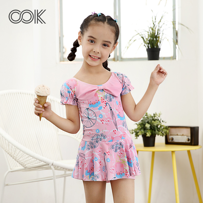 OOK Children's swimsuit princess cute skirt-style one-piece cartoon female baby girl swimsuit CUHK