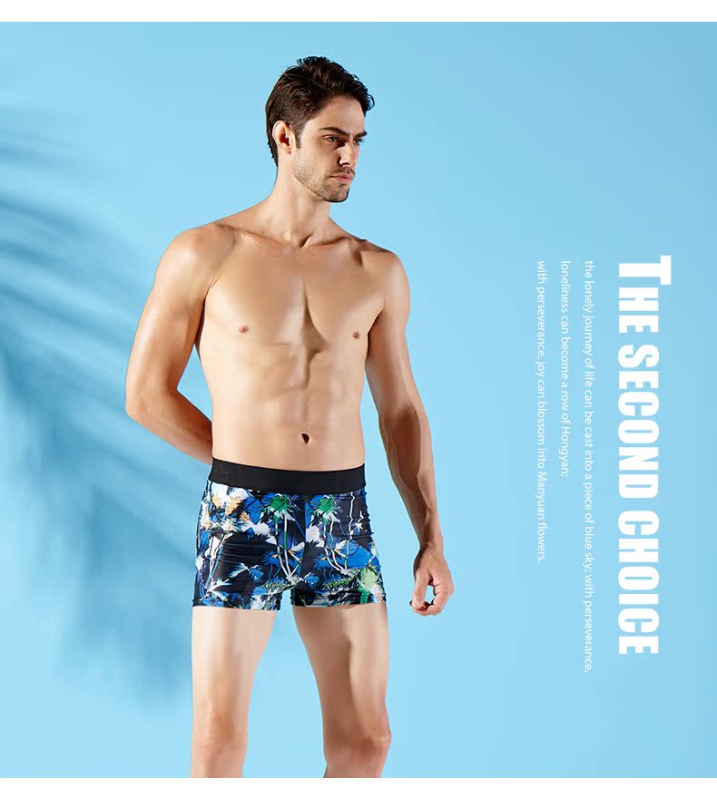 Quần bơi nam OOK quần boxer nam thời trang chuyên nghiệp kích thước lớn mùa xuân quần dài bãi biển quần bơi nam quần bơi đồ bơi phù hợp với - Nam bơi đầm quần bơi nam yingfa