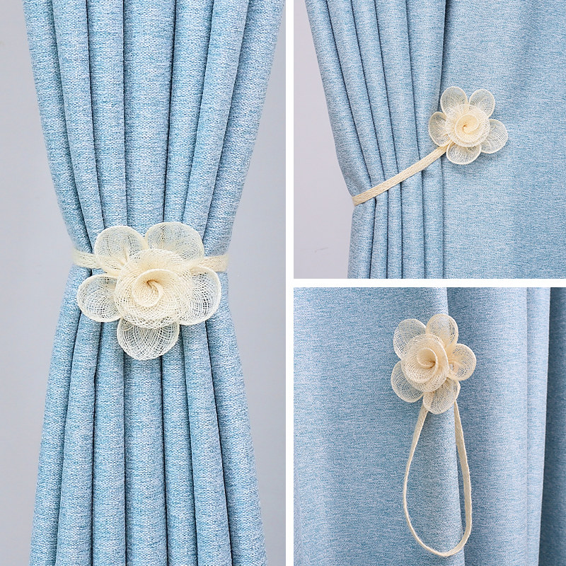 Magnet Curtain Strap Minimalist Modern Tied Rope Tied Flower Curtains Clasp Zincloth Pair A Pair Of Cute Creative Decorations