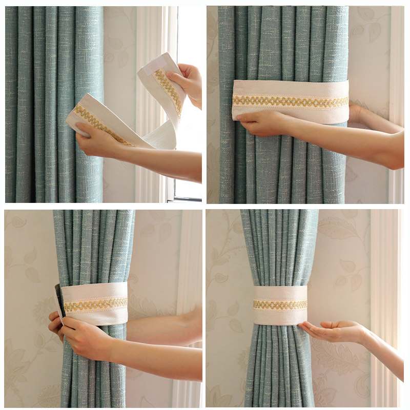 Modern minimalist creative curtain buckle strap cute tie rope tie free to install magic patch casual buckle curtain