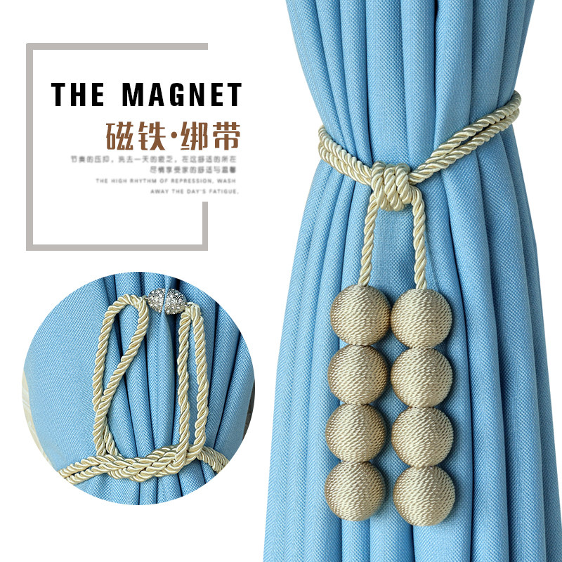 Magnet curtain strapping Modern simple curtain rope strapping ball strapping Creative curtain buckle strapping no holes