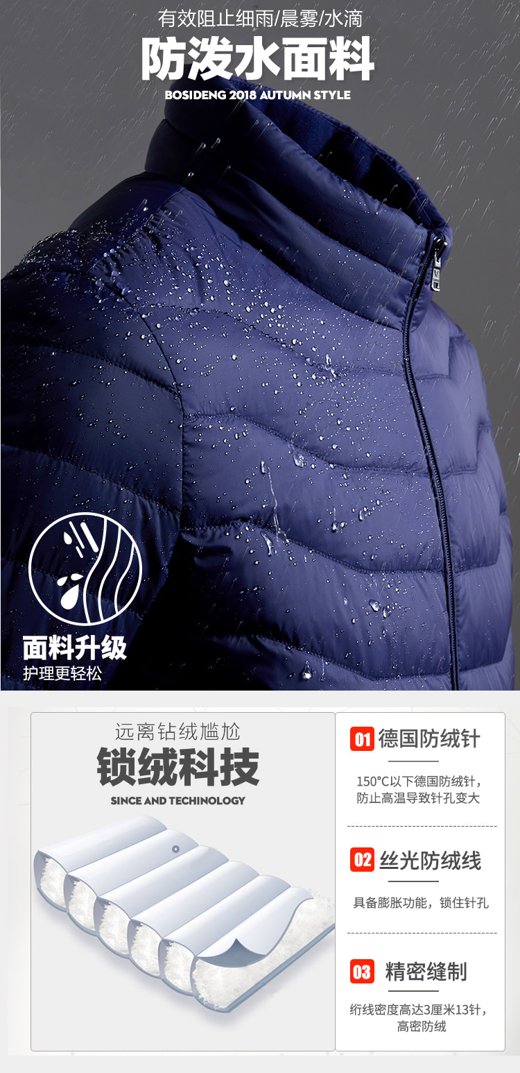 波司登 男士短款修身羽绒服 90%含绒量 图3