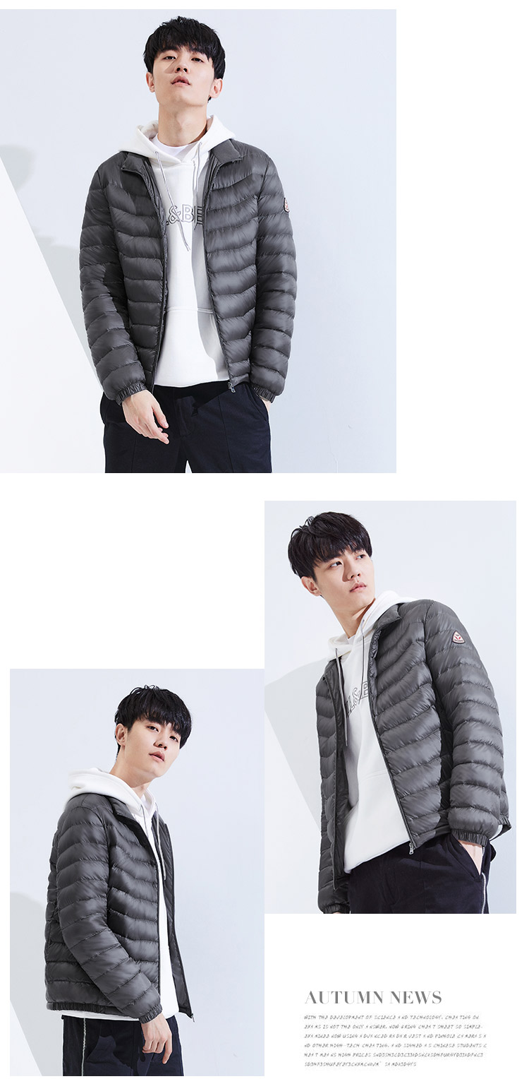 波司登 男士短款修身羽绒服 90%含绒量 图9