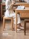 Solid Wood Stools Can Be Stacked, Made of Black Rubber Wood, Suitable for Home Use in the Living Room, Square Stools, Low Stools, Modern Minimalist Dining Room Benches, Small Stools