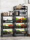 Kitchen Storage Rack, Floor-Standing Vegetable Rack, Simple Household Storage Rack, Mobile Vegetable Basket, Stainless Steel Rack