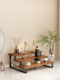 Wooden Black Walnut Color Storage Rack Desktop Perfume Storage Rack Solid Wood Coffee Cup Holder Ladder Shelf Display Rack