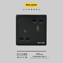 MarcLichte16A High Power Skew 6 Hole Dorm Socket Black Multifunction Misplaced Six-hole Socket 23 inserts