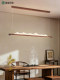 [Xushan] New Chinese-Style Tea Room Pendant Light, Long Strip Light, Zen-Inspired Chinese Style Walnut Wood Dining Room Bar Counter Pendant Light