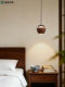 Song-Style Aesthetic Bedroom Bedside Pendant Light, New Chinese-Style Black Walnut Wood Designer High-End Dining Room Bar Lighting