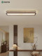 Black Walnut Wood Linear Ceiling Light with Song-Style Aesthetics for Entryway and Corridor, New Chinese-Style Eye-Protection Strip Light