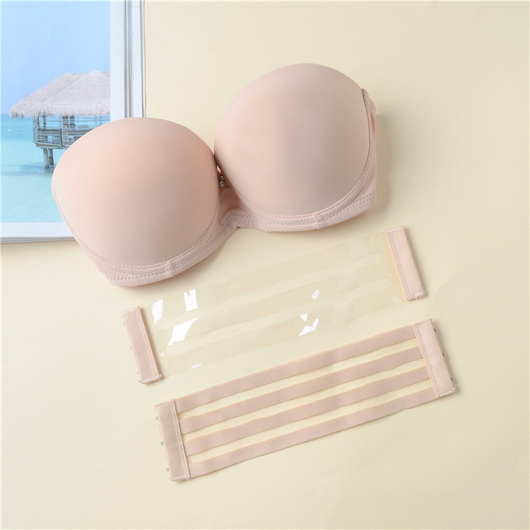 Strapless vô hình áo ngực ngực nhỏ dày non-slip thu thập trên váy cưới backless strapless đồ lót mùa hè