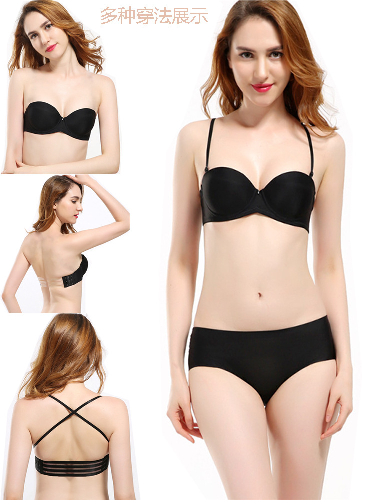 Strapless vô hình áo ngực ngực nhỏ dày non-slip thu thập trên váy cưới backless strapless đồ lót mùa hè