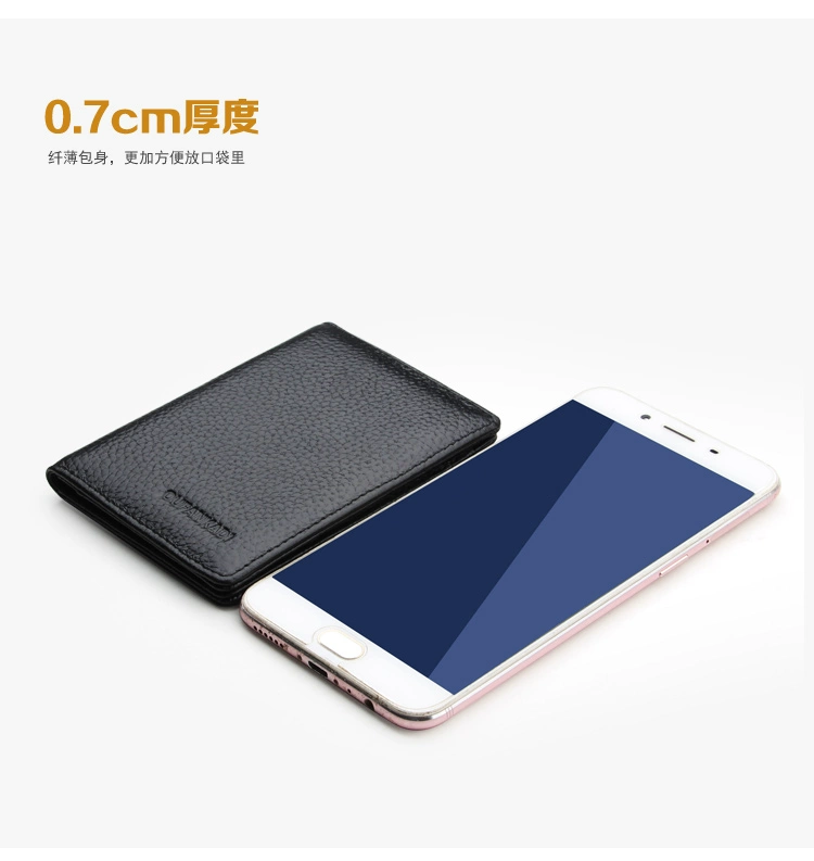 Gói thẻ siêu mỏng dành cho nam Thẻ da mini gói giấy phép lái xe đơn giản Thẻ đa vị trí đặt thẻ bằng da nữ ví nam hàng hiệu